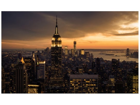 Fototapeta, Miasto Nowy Jork o świcie, 8 elementów, 412x248 cm Oobrazy
