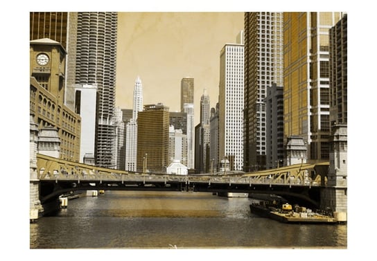 Fototapeta, Most w Chicago (efekt vintage), 350X270 DecoNest