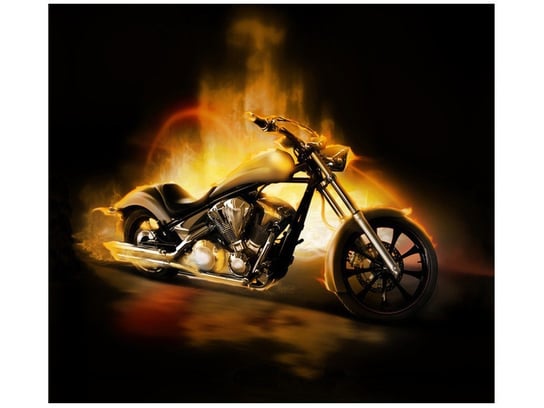 Fototapeta, Motocykl w ogniu, 6 elementów, 268x240 cm Oobrazy