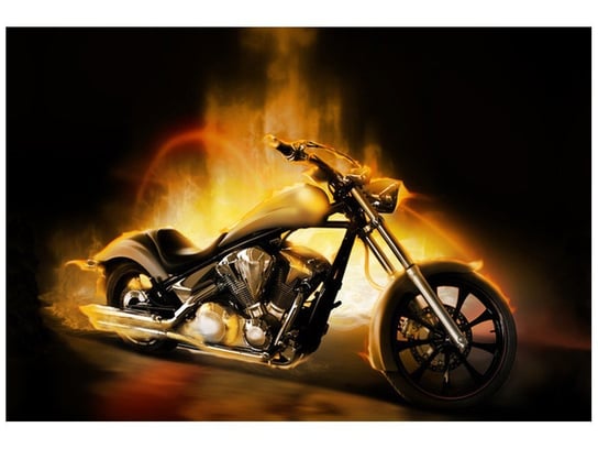 Fototapeta, Motocykl w ogniu, 8 elementów, 368x248 cm Oobrazy