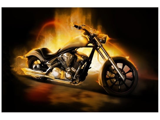 Fototapeta, Motocykl w ogniu, 8 elementów, 400x268 cm Oobrazy
