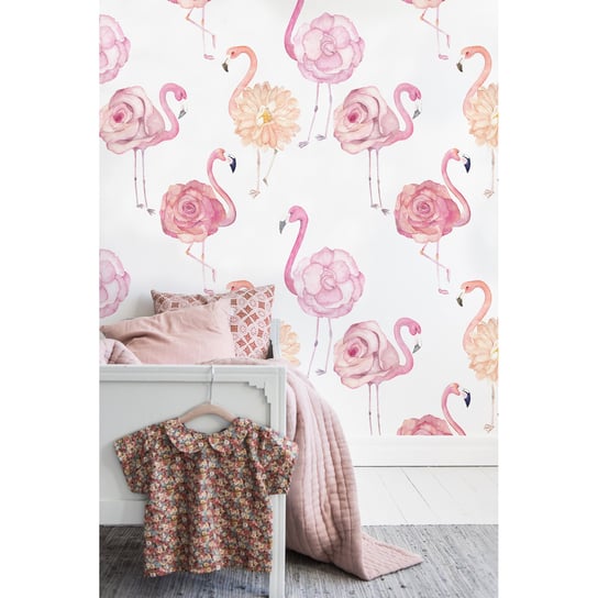 Fototapeta na flizelinie Flamingi z różami 254x184 Coloray