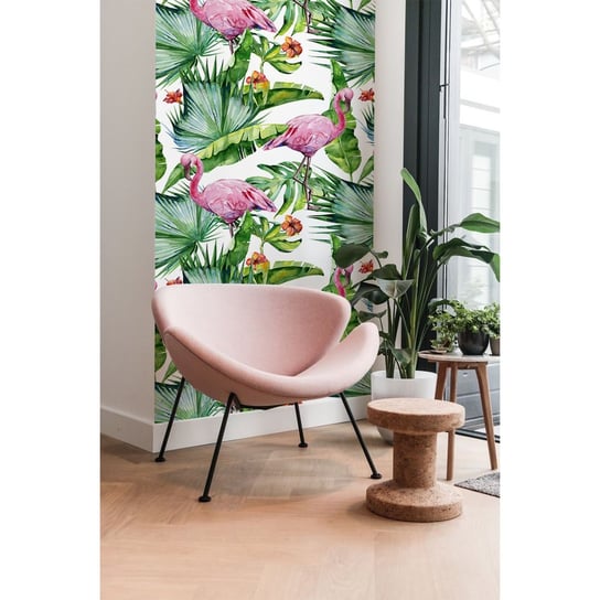 Fototapeta na flizelinie Monstera flamingi 250x104 Coloray