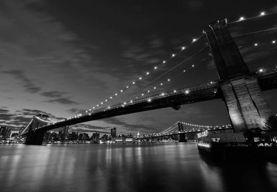 Fototapeta  Nice Wall, Brooklyn Bridge nocą BW  366x254 cm Nice Wall