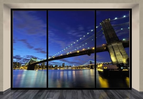 Fototapeta  Nice Wall, Brooklyn Bridge nocą (window)  366x254 cm Nice Wall