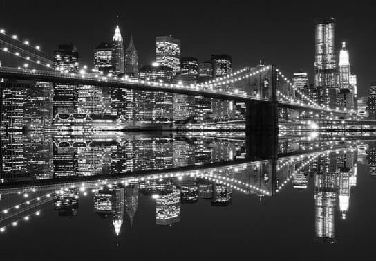 Fototapeta  Nice Wall, New York (Brooklyn Bridge night BW)  366x254 cm Nice Wall