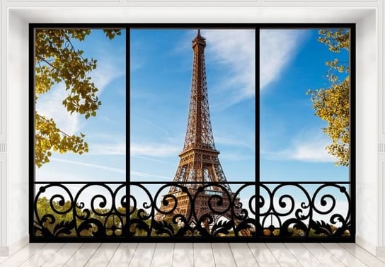 Fototapeta Nice Wall Tour Eiffel Paris France (window) 366x254 cm Nice Wall