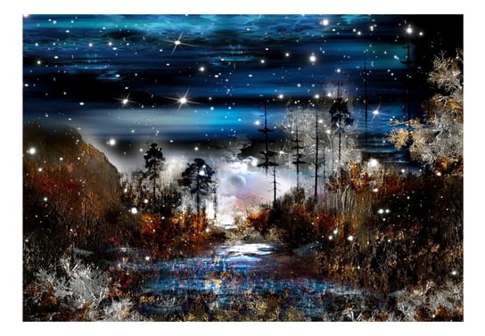 Fototapeta, Noc w lesie, 200x140 cm DecoNest