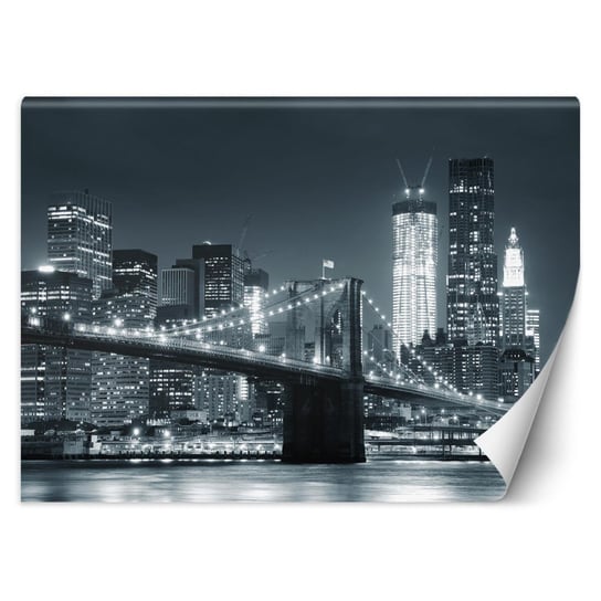 Fototapeta, Nowy Jork Most Brookliński czarno-biały - 254x184 Inna marka