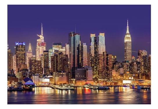 Fototapeta, NYC: Nocne miasto, 350x245 cm DecoNest