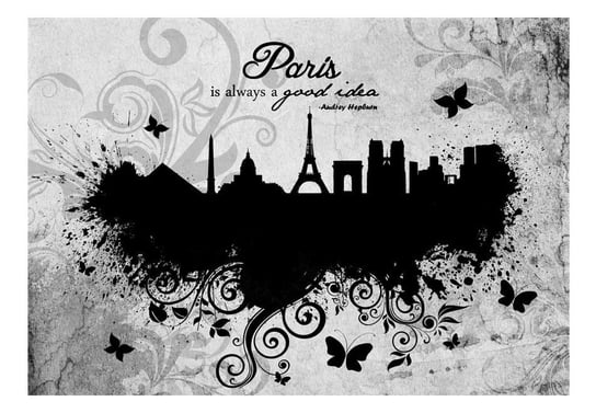 Fototapeta, Paris is always a good idea, black and white, 200x140 cm DecoNest