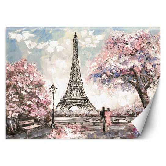 Fototapeta, Paryż Wieża Eiffla jak malowany różowy - 100x70 Inna marka