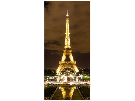 Fototapeta, Paryż Wieża Eiffla - zdjęcie nocą, 1 element, 95x205 cm Oobrazy