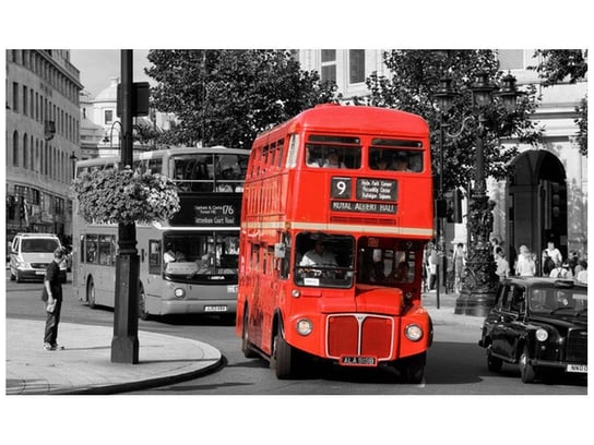 Fototapeta, Piętrowy angielski autobus, 9 elementów, 402x240 cm Oobrazy