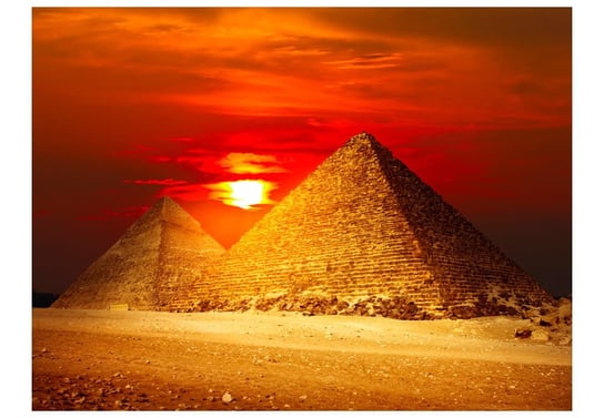 Fototapeta, Piramidy w Gizie, zachód słońca, 200X154 DecoNest