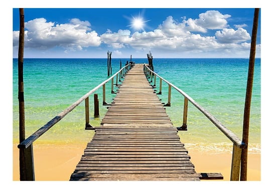 Fototapeta, Plaża, słońce, pomost, 400x280 cm DecoNest