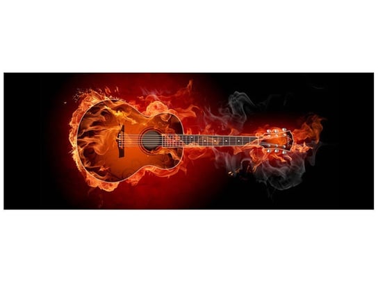 Fototapeta, Płonąca gitara, 2 elementów, 268x100 cm Oobrazy