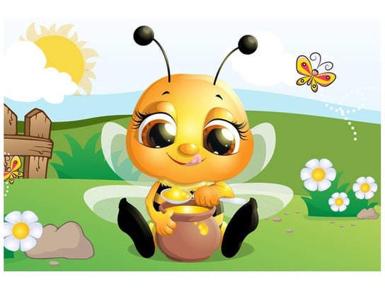 Fototapeta, Pszczoła jedząca miodek, 1 elementów, 200x135 cm Oobrazy
