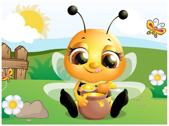 Fototapeta, Pszczoła jedząca miodek, 2 elementów, 200x150 cm Oobrazy