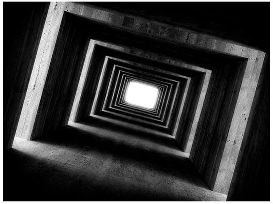 Fototapeta Rozświetlony czarny tunel, 2 elementy, 200x150 cm Oobrazy
