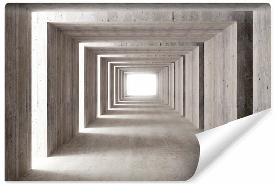 Fototapeta Ścienna Do Salonu Beżowy Betonowy TUNEL Abstrakcja Efekt 3D 400cm x 280cm Muralo