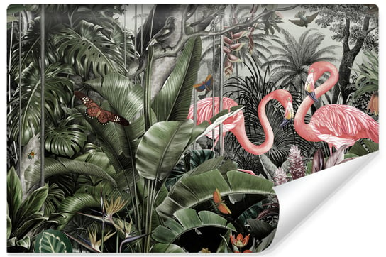 Fototapeta Ścienna, MURANO, Dżungla Flamingi Liście 135cm x 90cm Muralo