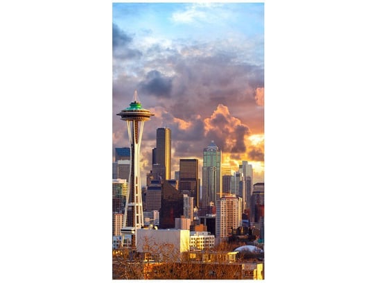 Fototapeta Seattle o zachodzie słońca, 2 elementy, 110x200 cm Oobrazy