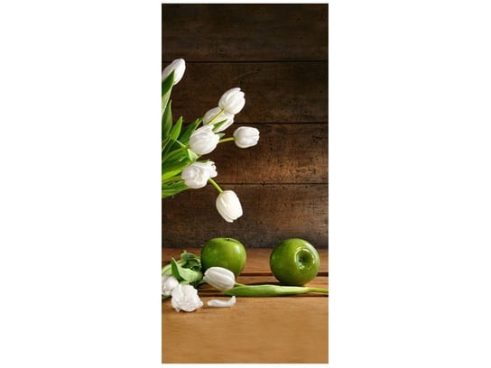Fototapeta, Śnieżnobiałe tulipany, 1 element, 95x205 cm Oobrazy