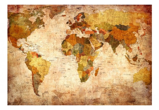 Fototapeta, Stara mapa świata, 100x70 cm DecoNest