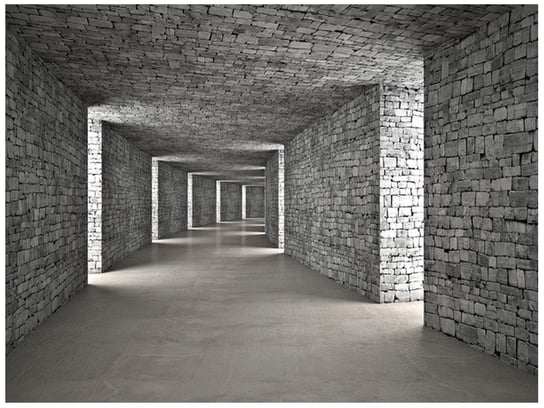 Fototapeta, Szary tunel, 2 elementy, 200x150 cm Oobrazy