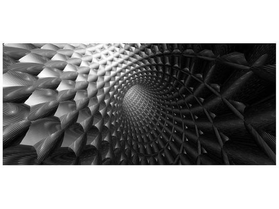 Fototapeta, Tunel 3D w czerni i bieli, 12 elementów, 536x240 cm Oobrazy
