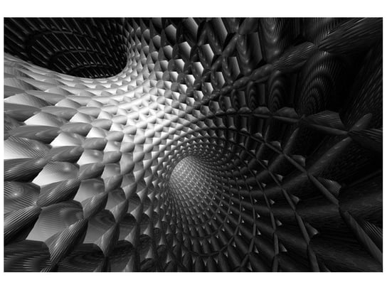 Fototapeta Tunel 3D w czerni i bieli, 200x135 cm Oobrazy