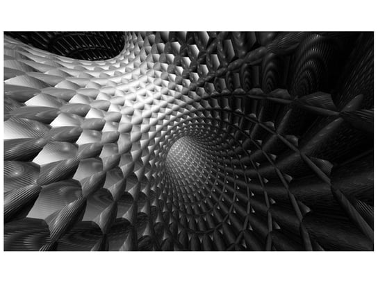 Fototapeta, Tunel 3D w czerni i bieli, 9 elementów, 402x240 cm Oobrazy