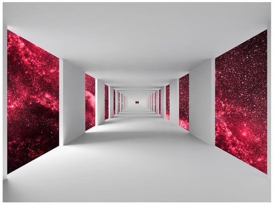 Fototapeta Tunel z czerwonym niebem, 2 elementy, 200x150 cm Oobrazy