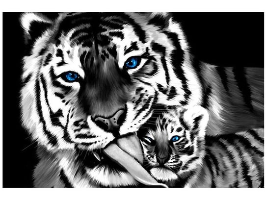 Fototapeta, Tygrys i tygrysek, 1 element, 200x135 cm Oobrazy
