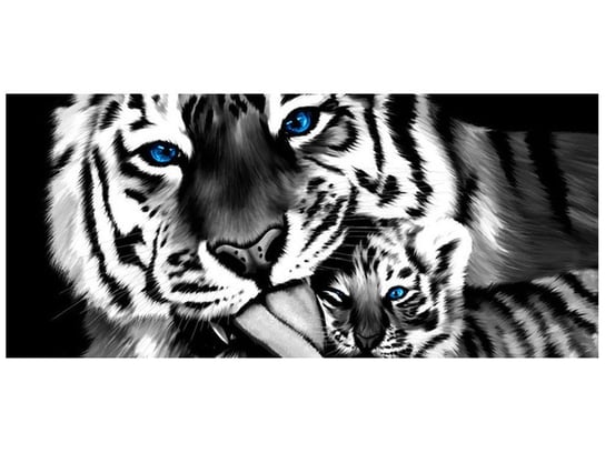 Fototapeta, Tygrys i tygrysek, 12 elementów, 536x240 cm Oobrazy