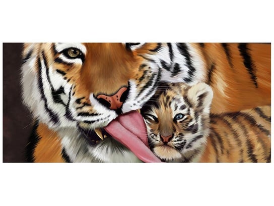 Fototapeta, Tygrys i tygrysek, 12 elementów, 536x240 cm Oobrazy