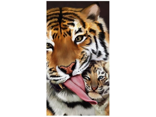 Fototapeta Tygrys i tygrysek, 2 elementy, 110x200 cm Oobrazy