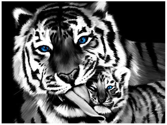 Fototapeta, Tygrys i tygrysek, 2 elementy, 200x150 cm Oobrazy
