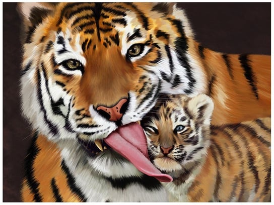 Fototapeta Tygrys i tygrysek, 2 elementy, 200x150 cm Oobrazy