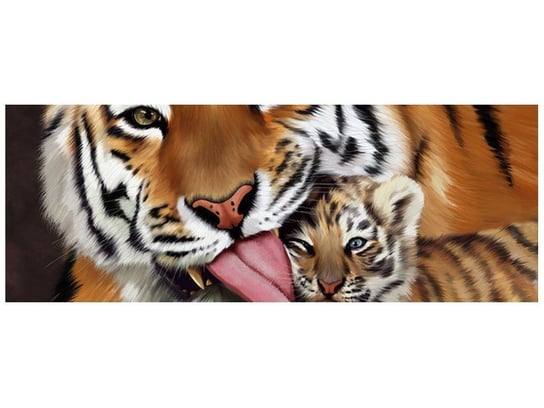 Fototapeta Tygrys i tygrysek, 2 elementy, 268x100 cm Oobrazy