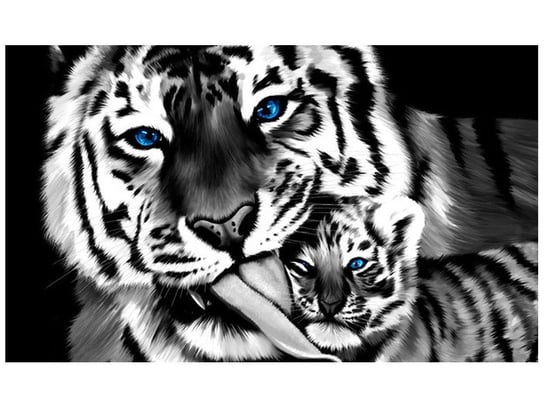 Fototapeta, Tygrys i tygrysek, 9 elementów, 402x240 cm Oobrazy