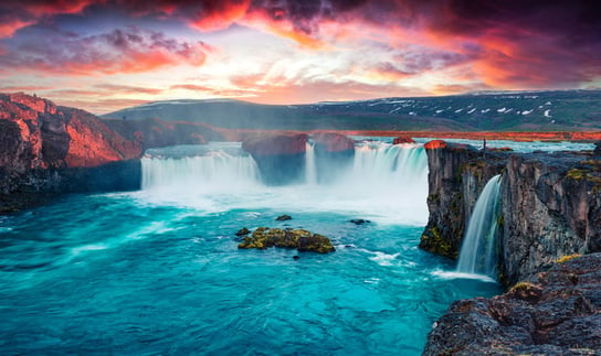 Fototapeta Unbelievable Summer Morning Scene On The Godafoss Waterfall. Flizelina 405x270 Doboxa