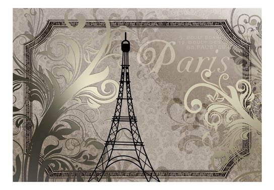 Fototapeta, Vintage Paris, złoty, 250x175 cm DecoNest