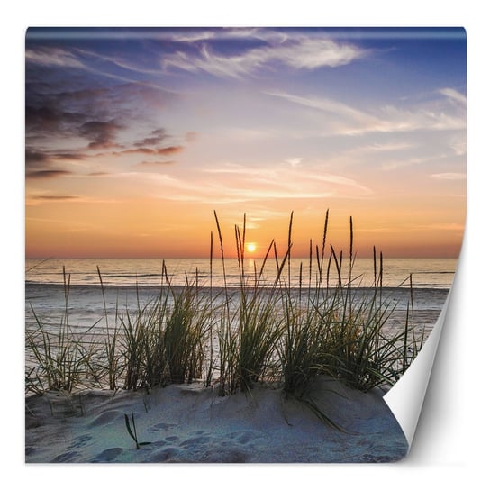 Fototapeta Wakacyjny krajobraz - morze, wydmy, plaża, zachód słońca 100x100 Feeby