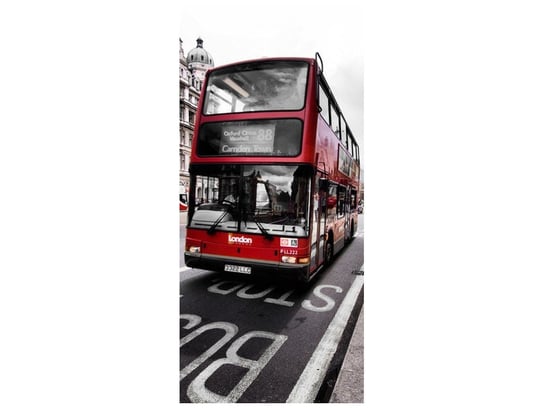 Fototapeta, Współczesny londyński czerwony autobus piętrowy, 1 elementów, 95x205 cm Oobrazy