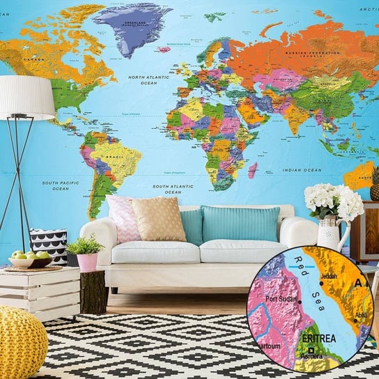 Fototapeta XXL ARTGEIST Mapa świata: Kolorowa geografia II, 1-częściowa ARTGEIST