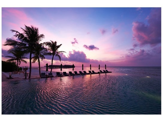 Fototapeta, Zachód słońca na plaży na Malediwach, 1 elementów, 200x135 cm Oobrazy