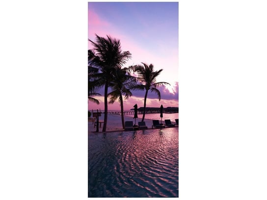 Fototapeta, Zachód słońca na plaży na Malediwach, 1 elementów, 95x205 cm Oobrazy