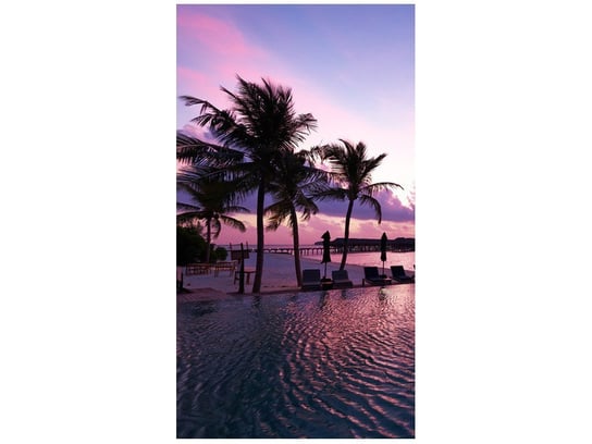 Fototapeta, Zachód słońca na plaży na Malediwach, 2 elementów, 110x200 cm Oobrazy
